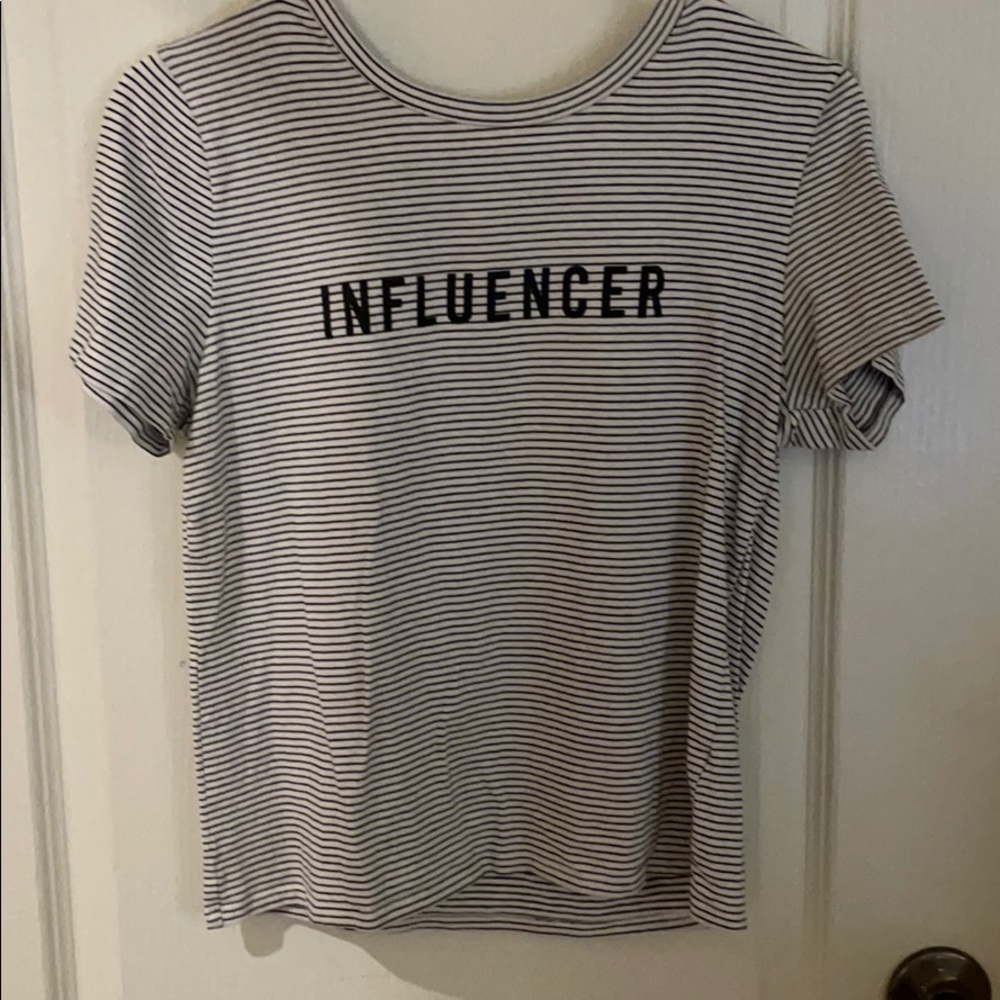 Forever 21 Striped Black and White Top